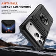 thumbnail image 4 of For Apple iPhone 17 Pro Max Phone Case with Finger Ring Holder Kickstand, Card Slots，Heavy Duty Shockproof Rugged Protective Working with Magnetic Car Phone Mount,Black,For iPhone 17 Pro Max, 4 of 7