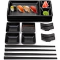 thumbnail image 1 of Juego de platos de sushi Pumtus, 16 piezas de melamina con plato para salsa, 1 of 7