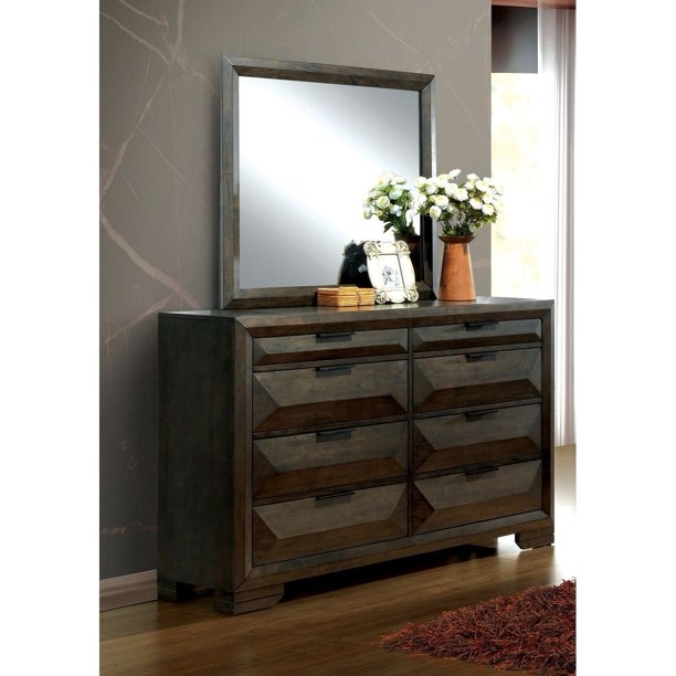 Furniture Of America Gifa Espresso 2 Piece Dresser And Mirror Set Walmart Com Walmart Com