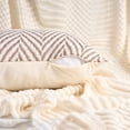 thumbnail image 3 of Unique Bargains Pack of 2 Chenille Soft Striped Modern Throw Pillow Covers White Brown, 3 of 7