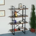 thumbnail image 5 of 4-Tier Industrial Open Wider Etagere Bookcase Metal Frame Wood Shelves for living room - 35.4*12.5*56.7 inches, 5 of 8