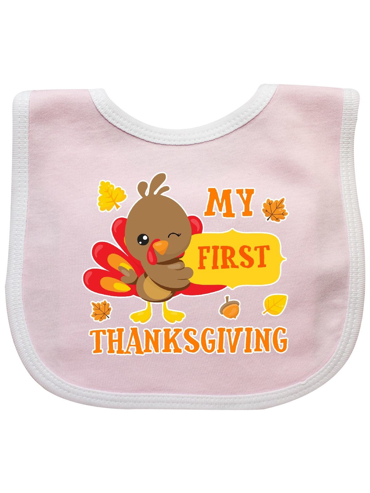 baby/'s first thanksgiving bib adorable my first turkey day baby bib for boy or a girl SNLF-033