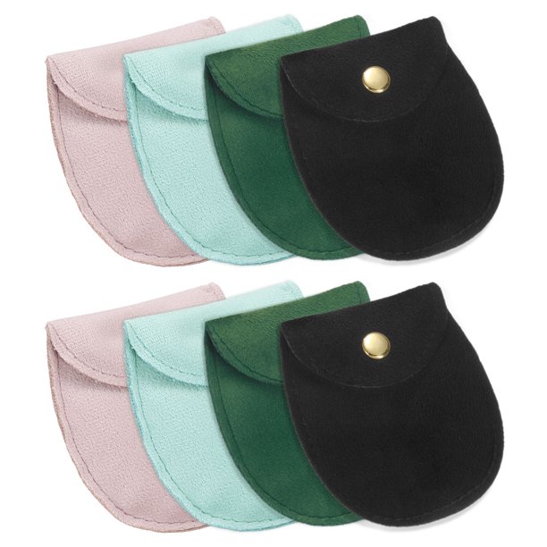 8 Piezas de Bolsas de Regalo de Terciopelo con Botón a Presión de 7.5 x 11.5 cm para Anillos, Collares y Pulseras (Rosa)