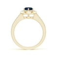 thumbnail image 2 of ANGARA Natural 1 ct Blue Sapphire Halo Ring with Diamond Accents in 14K Yellow Gold for Women (Size-6mm) | September Birthstone, Anniversary, Jewelry Gift for Women | Natural Blue Sapphire Ring, 2 of 10