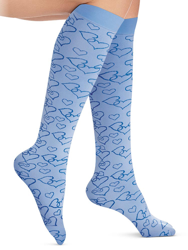 All-Over Heart-Print Compression Knee 
