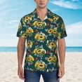 thumbnail image 2 of Susaid Sunflowers Print Short Sleeve Shirts Button Down Casual Shirts Summer Beach Aloha Button Down Short Sleeve for Men ,3X-Large, 2 of 7