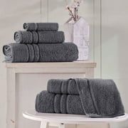 Hawmam Linen Grey Bath Towels 4-Pack - 100% Turkish Cotton, 27 x 54, Soft, Plush, Quickdry, High Absorbent, Low Lint - Towels for Bathroom, College Dorm Essentials, Spa, Gym, Airbnb - 4 Piece Set