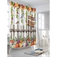 thumbnail image 3 of Fsddascl Thanksgiving Pumpkins Shower Curtain Set - Extra Long 72" x 96" Washable Bathtub Curtain with 12 Hooks, Fall Leaves Country Wildflowers Fence Waterproof Fabric Shower Curtains for Bathroom, 3 of 6