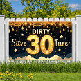 thumbnail image 6 of Golden Theme Dirty 30 Birthday Banner Anniversary Backdrop Party Decor Celebration for Adults Birthday Celebration Event, 6 of 9