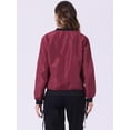 thumbnail image 4 of Abrigo rompevientos Allegra K para mujer con cremallera Vino rojo S, 4 of 6