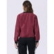 thumbnail image 4 of Abrigo rompevientos Allegra K para mujer con cremallera Vino rojo S, 4 of 6