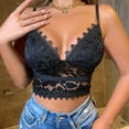 thumbnail image 2 of Women Summer Tops Women Sexy Clothes Rimless Bralette Push Up Sticky Bras Vest Sleeveless Backless Crop Top Club Vintage Bra Vest Workout Top Womens Camisole with Support Bra Warm College Black M, 2 of 9