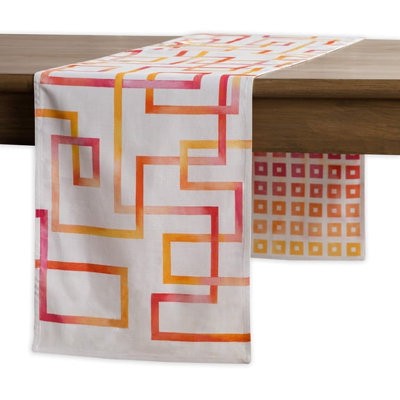 Maison d' Hermine Summer Maze 100% Cotton Table Runner for Party | Dinner | Holidays | Kitchen | Spring/Summer [Double Layer (14.5 Inch by 72 Inch)]