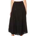thumbnail image 2 of Sakkas Maran Women's Boho Embroidery Skirt with Lace Elastic Waist and Pockets - Black - Plus Size, 2 of 5