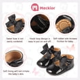 thumbnail image 5 of Meckior Baby Girls Shoes Infant Mary Jane Bowknot Soft Sole PU Leather Newborn First Walker Cirb Shoes, 5 of 7