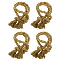 4Pcs Rope Curtain Tiebacks, 30" Polyester Tassel Curtain Holdback, Light Brown