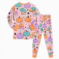 thumbnail image 6 of NOLDARES Toddler Girls Boys Halloween Pajamas Set Kids Pumpkin Print Sleepwear Pjs Long Sleeve 2pcs Soft Jammies(Orange,4-5 Y), 6 of 9