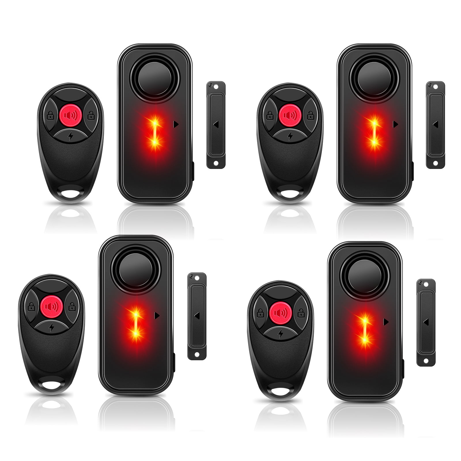 Door Alarm with Remote, GreenCycle 108dB Loud Door and Window Alarms for Pool, Anti-Theft Door Alarms for Kids Safety Home Store Garage Apartment Business Security IP66 Waterproof Indoor/Outdoor,4PK