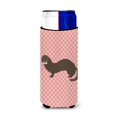 thumbnail image 1 of "Treasures Russian or European Mink Pink Check Decorative Can Hugger, Slim, Multicolor" Caroline's Treasures BB7868MUK, 1 of 1
