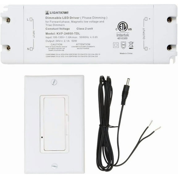 Lightkiwi Q8114 Hardwire Kit, Direct Wire for 24VDC LED Under Cabinet Lighting - 50 Watt