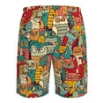 thumbnail image 6 of Kll Funny Owl Bird Men'S Casual Summer Beach Shorts Hawaiian Shorts With Pockets-3x-Large, 6 of 9