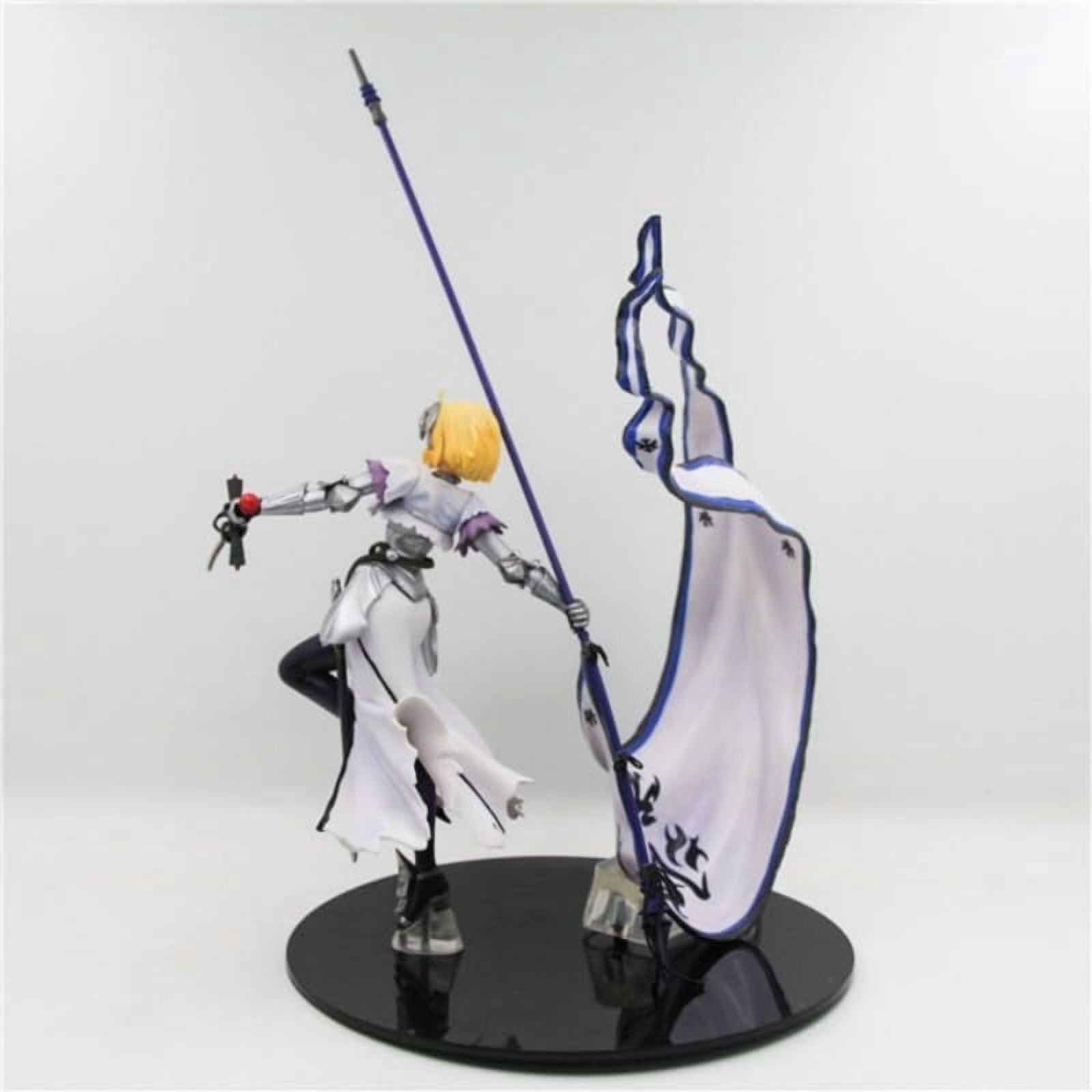 Joan of Arc Figure Long Gun Fighting Joan of Arc Anime Figures 24cm/9.4inch Handmade PVC Cartoon Manga Game Character Model Decoration Craft Gift (White)