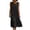 *Black, variant on ClodeEU Women's Linen Blend Round Neck Sleeveless Tiered Midi Dress,Casual Flowy A Line Dress Black,Women's Plus L