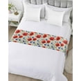 thumbnail image 5 of Xipuska Red Blue Flowers Bed Runners for Queen Size Bed, Decorative Bed Throws for Foot of Bed, Patriotic Poppy Floral Summer Country Bed Runner Sofa Throw Bedding Scarf Slipcover for Bedroom, 5 of 6