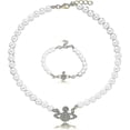 thumbnail image 1 of Collares de perlas blancas, collar de planeta, collar de mujer con diamantes de imitación de cristal --- Código de producto 50441, 1 of 5