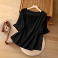 thumbnail image 6 of KyCheLot Short Sleeve T-Shirts for Women Plus Size Round Neck Solid Color T-Shirts Casual Summer Walking Tops, 6 of 8