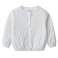 thumbnail image 2 of Wonitaaizi Girls Kids Cardigan Sweaters Crew Long Sleeve Knit Cardigan for Toddler Girls (6-12 Months,White), 2 of 5
