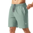 thumbnail image 4 of Hurxie Men's Athletic Running Shorts Quick Dry Workout Shorts Lightweight Sports Gym Basketball 7"/ 9"/ 5" Tennis Hiking Green,S, 4 of 7