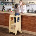 thumbnail image 4 of Toddler Standing Tower for Kids, 3-in-1 Kitchen Step Stool for Toddlers, 150LBS Loading Bearing Toddler Tower, Adjustable Toddler Tower Kitchen Standing Tower, Anti-Drop Railing Safety Rail Design, 4 of 8