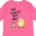 thumbnail image 4 of Inktastic The Chicks Dig Me Easter Baby Chick with Basket and Eggs Boys or Girls Long Sleeve Toddler T-Shirt, 4 of 5