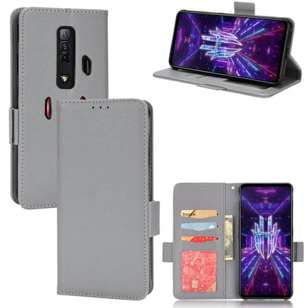 ZTE nubia Red Magic 7 Case , PU Leather Flip Cover Card Slots Magnetic Closure Wallet Case for ZTE nubia Red Magic 7