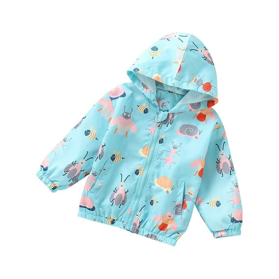 PINQI Baby Sport Outwear Toddler Kids Baby Girls Boys Cartoon Bee Print Jacket Zipper Hooded Windproof Coat Windbreaker Outwear Bee Day