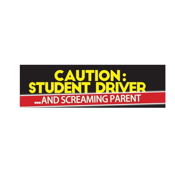 ' Caution: Student Driver/Screaming Parent' Magnet - Bumper Stickers for A New Driver - Car Sign (12" x 3")