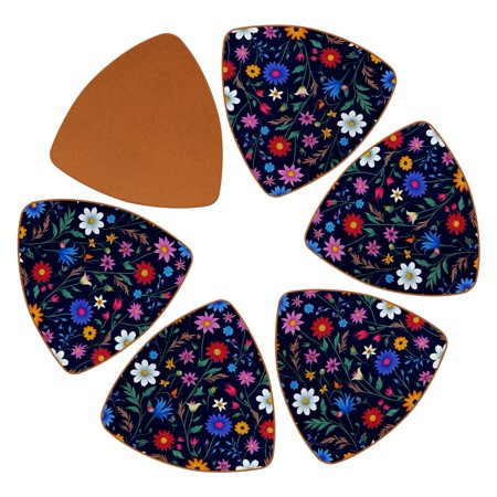 

YZUOUZY Coasters Table Decor 6 Pack Triangle Unique Coasters Flowers Abstract Floral Background