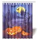 thumbnail image 1 of ABPHQTO Calabazas de Halloween y castillo oscuro sobre fondo de luna azul Cortina de baño para ducha, 150x180 cm, 1 of 2