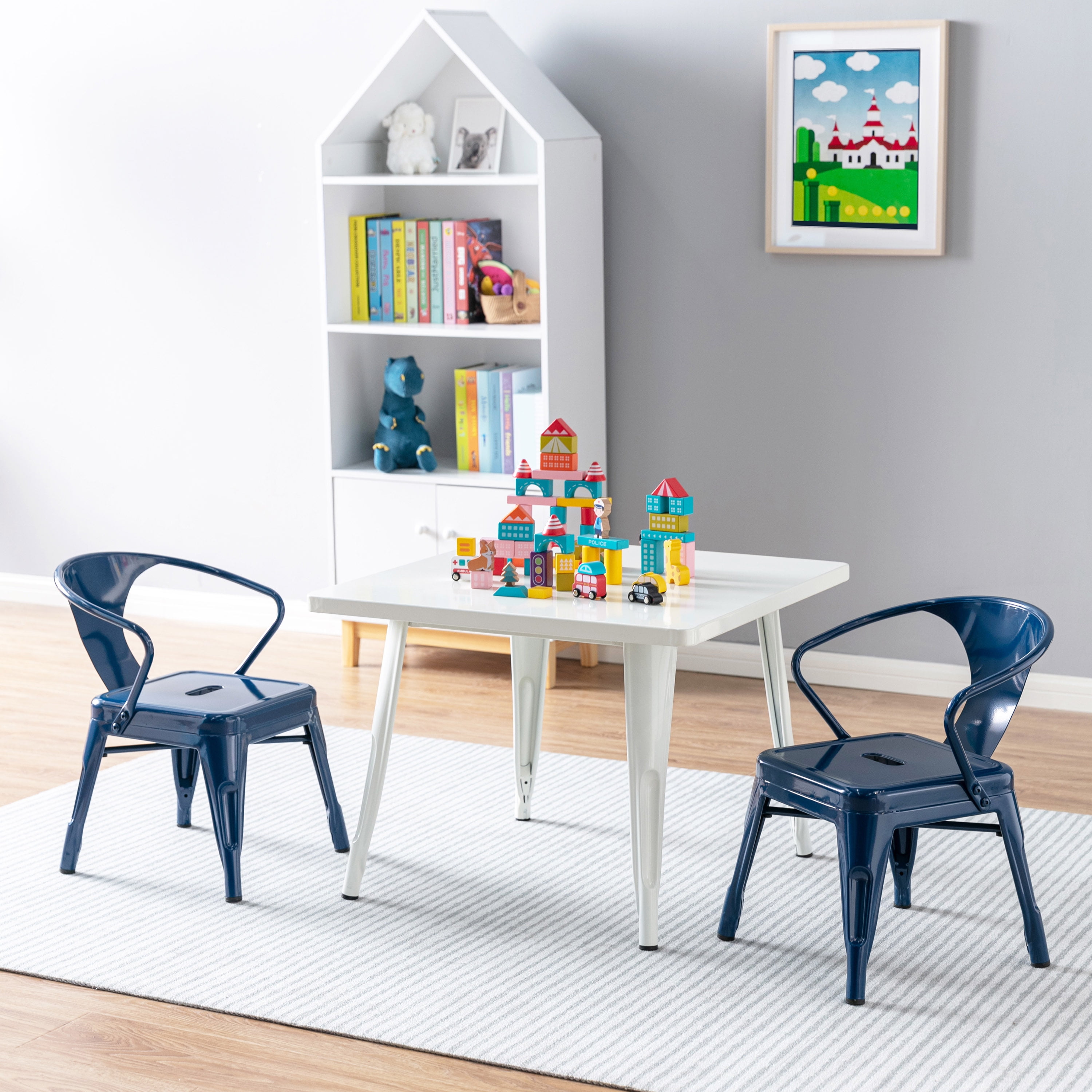 Childrens metal table shop and chair set