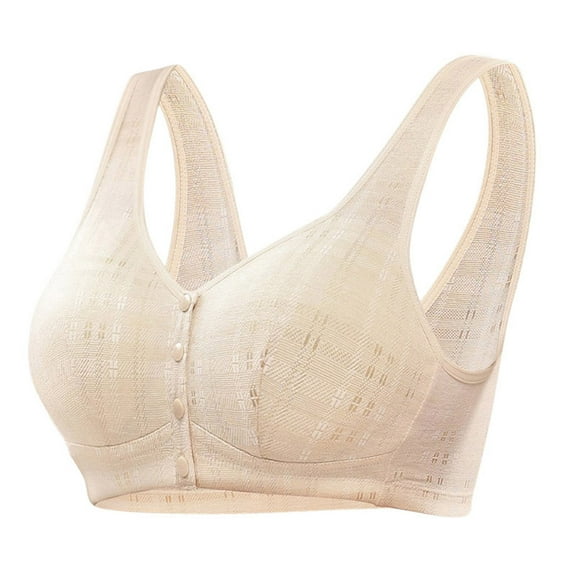 XFYSSS Fashion Front Closure Bras Push Up Bra No Underwire Plus Size Front Button Bra For Older Women Nursing Bras Womens Nylon Bra