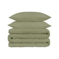 thumbnail image 2 of 1200-Thread Count 100% Egyptian Cotton Solid Duvet Cover & Pillow Shams, 3-Piece Duvet Cover Set by Blue Nile Mills – Full/Queen, Sage, 2 of 7