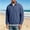 Navy, variant on Men’s Waffle Knit Quarter Zip Polo Shirt with Long Sleeve, Collared Pullover Tops for Golf Travel Fishing Daily Wear Size 3XL Navy