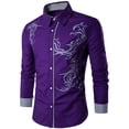 thumbnail image 1 of Camisa de Blusa Superior de Manga Larga Ajustada Con Botones de Patrón Casual Para Hombres Odeerbi  ODB-6, 1 of 3