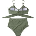 thumbnail image 3 of Traje de baño de cintura alta dividido para mujer, bikini sexy, traje de baño con push-up, conjunto de bikini con vendaje y parte superior de tubo, 3 of 8