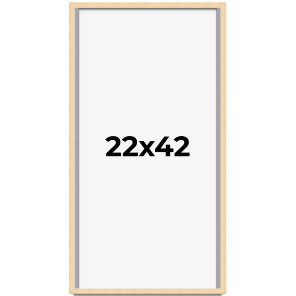 22x42 Frame Beige Real Wood Picture Frame Width 0.75 inches | Interior Frame Depth 0.5 inches |