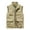 Khaki, variant on Outdoor Photography Fishing Men's Vest Pocket Workwear, Large Size, Shoulder Mountaineering with Horse Clip, Polyester Material