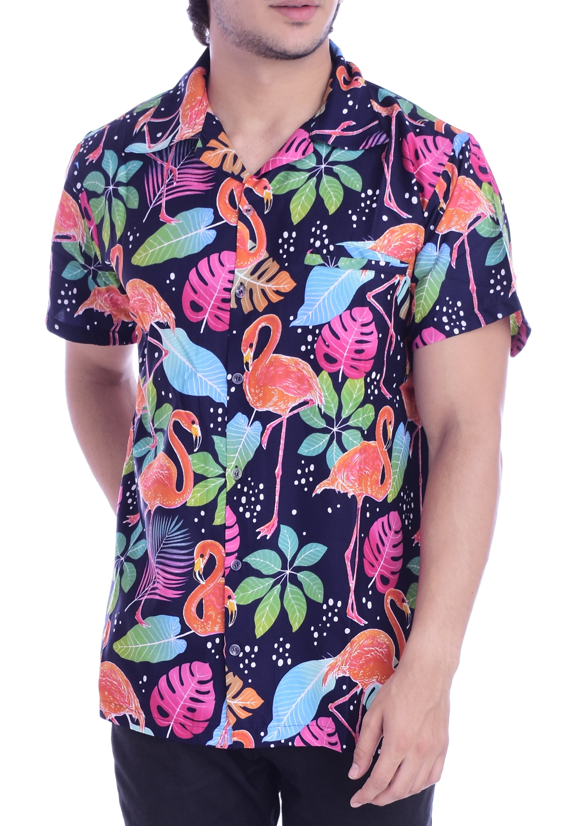 big-and-tall-hawaiian-shirts-for-men-holiday-summer-flamingo-navyblue
