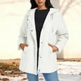 thumbnail image 2 of Miluxas Women Winter Padded Cotton-Padded Button Jacket Long Sleeve Hooded Cotton-Padded Jacket Outdor Warm Coat with Pockets White XL(XL), 2 of 5