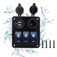 thumbnail image 6 of lacooooppia Generic 3 Gang Rocker Switch Panel Pre Wired 12V 24V for Boat RV, 6 of 7